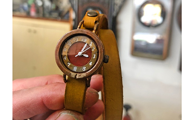 HR24の手作り時計　F（女性用）黄茶