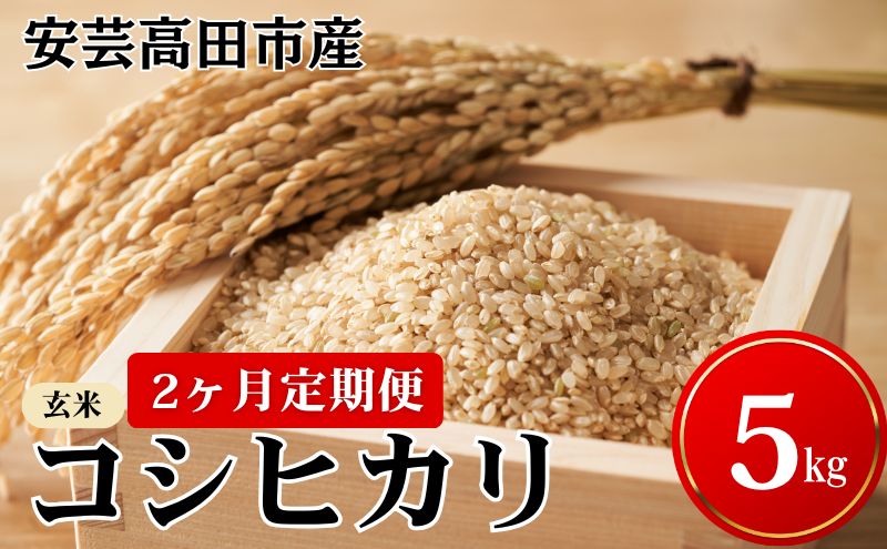 米 【2ヶ月お届け】令和7年産　安芸高田市産コシヒカリ『玄米』5kg お米 定期便