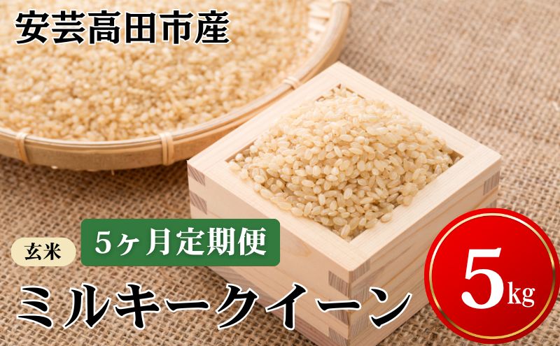 米 【5ヶ月お届け】令和7年産　安芸高田市産ミルキークイーン『玄米』5kg お米 定期便