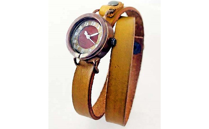 HR24の手作り時計　F（女性用）黄茶