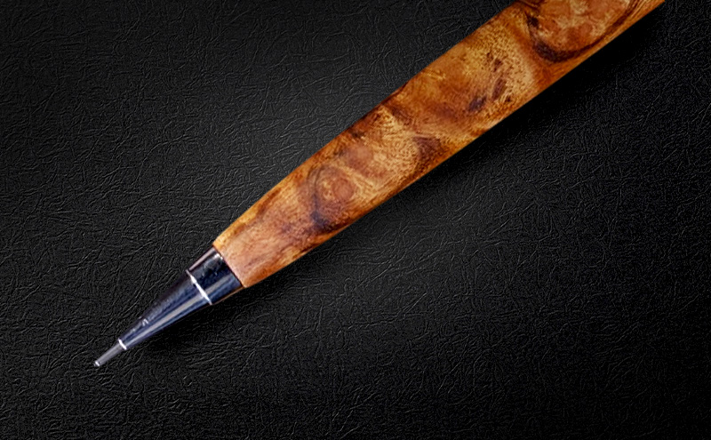 マーブルウッド 木製 シャープペン 【HBK手工房】 文房具 ペン シャーペン シャープペンシル ノック式 0.5 日用品 ハンドメイド