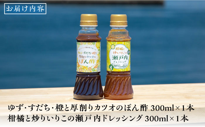 【全3回定期便】かけるだけで大満足！ぽんドレセット 300mL×2種 ドレッシング 江田島市/有限会社濱口醤油[XAA029] 定期便