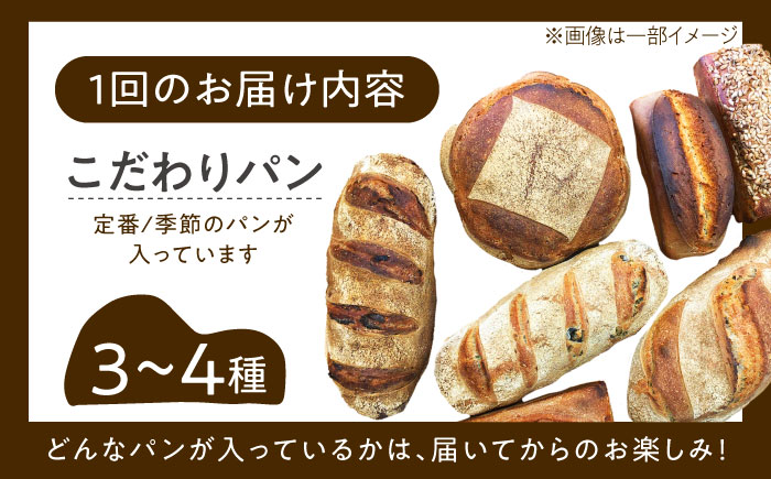こだわりの石窯焼き！【全6回定期便】こだわり石窯パン 詰め合わせ (3～4種) パン パン屋 カフェ 朝食 おやつ 江田島市/しまのぱん souda！ [XAQ008] 定期便