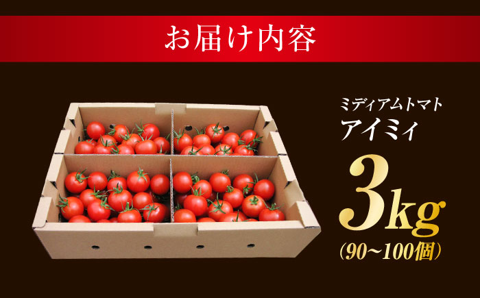 自然を活用した低農薬栽培！ミディアムトマト 3kg 江田島市/有限会社グリーンファーム沖美 [XAB001] 野菜 果物
