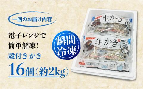 広島G7で提供された牡蠣！【全12回定期便】やながわ自慢！ 殻付き 牡蠣 16個(瞬間冷凍) 牡蠣 かき カキ 殻つき 瀬戸内 広島 ＜マルサ・やながわ水産有限会社＞江田島市[XBL014] 定期便