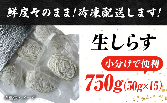 【年内発送】【お歳暮対象】しらす 冷凍 シラス 小分け 干し 生しらすのプリッした食感と塩味が抜群！生しらす50g×15個 冷凍 シラス 鮮魚 ギフト 海鮮丼 広島県産 江田島市/三島水産株式会社 [XCN003] お肉・魚介