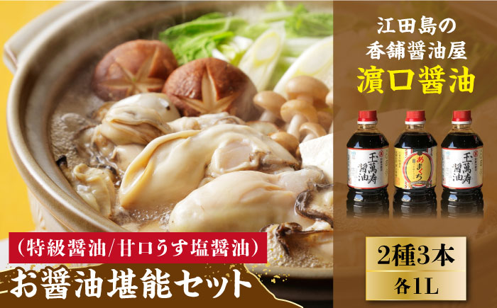 【年内発送】リピーター続出のお醤油堪能セット 1L×3本 江田島市/有限会社濱口醤油 [XAA005] 調味料