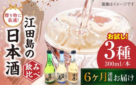 【全6回定期便】江田島銘醸おすすめ日本酒 お試し飲み比べセット 300mL×3種 日本酒 酒 江田島市 /江田島銘醸 株式会社[XAF033] 定期便