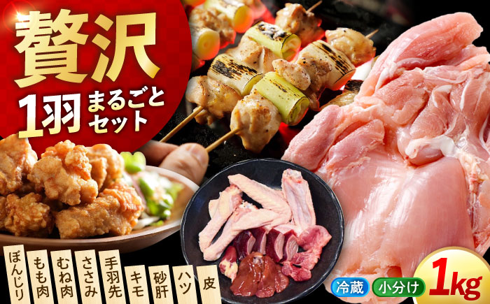 せとうち育ちの江田島産地鶏！一黒シャモ一羽パック(合計約1kg) 鶏肉 もも むね 江田島市/ポーク＆チキン江田島[XAH003] お肉・魚介