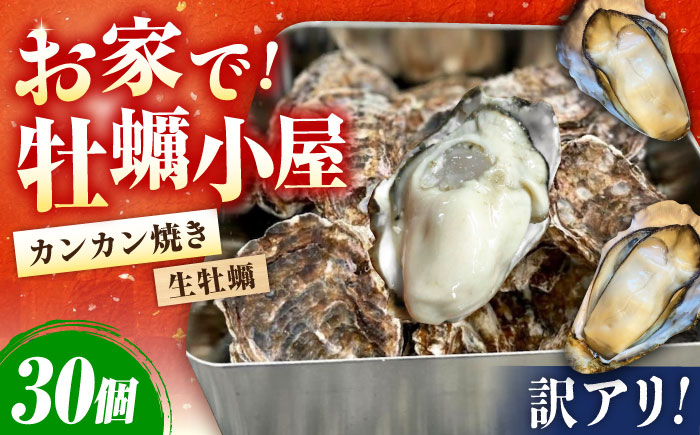 牡蠣 生食 殻付き かき カキ 簡単なのにぶちうまい！【生牡蠣】【訳あり】究極の漁師めし！かきうちの殻付き牡蠣ガンガン焼き カンカン焼き 30個 かき 海鮮 和食 海産物簡単 レシピ 広島県産 江田島市/株式会社かきうち [XBK019]