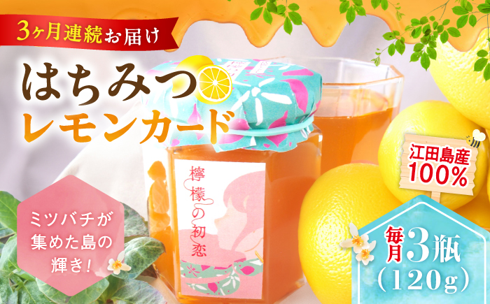 【全3回定期便】いつもの朝食を特別に！江田島はちみつレモンカード『檸檬の初恋』 120g×3本セット れもん ハチミツ ハニー 蜂蜜 広島 江田島市/はつはな果蜂園 [XCD009] 定期便