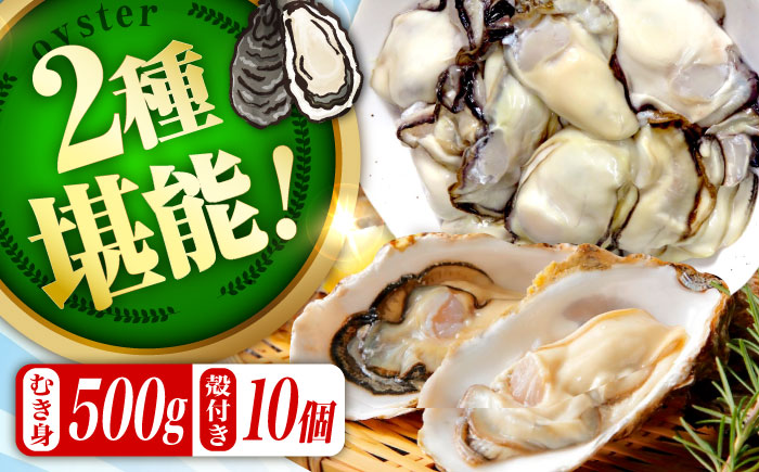 高品質の牡蠣を産地直送！ 【生牡蠣】【着日指定可能】『てつまるかき』牡蠣 むき身500g・殻付き10個セット 加熱用 かき 海鮮 海産物 簡単 広島県産 江田島市/有限会社テツマル海産 [XCO012]