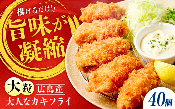 【年内発送】【お歳暮対象】牡蠣 冷凍 贅沢な一品！こだわり大粒の『大人なカキフライ』【瞬間冷凍】40個入り 牡蠣 かき カキ 大粒 かき 海鮮 和食 海産物 広島県産 江田島市/有限会社マルイチ水産 [XCU002]