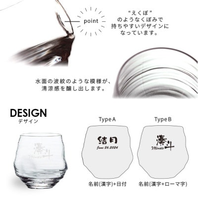 【彫刻ペア焼酎グラス】持ちやすい名入れ焼酎グラスペア　PT-15