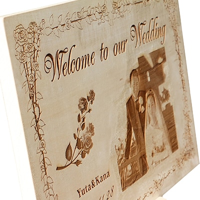 【オーダーメード】　木製レーザー彫刻ウェルカムボード