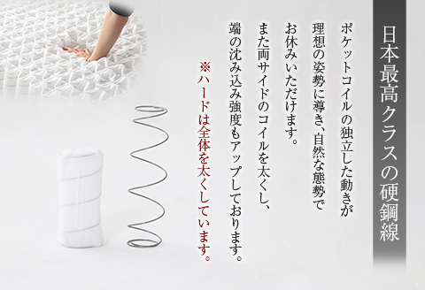 マットレス （ダブル） 夜香 ハイグレード2 国産 ポケットコイル ベッド 寝具 インテリア 家具 ポケットコイルマットレス 圧縮梱包 両面仕様 ダブル（幅140x長さ195x厚み23cm）