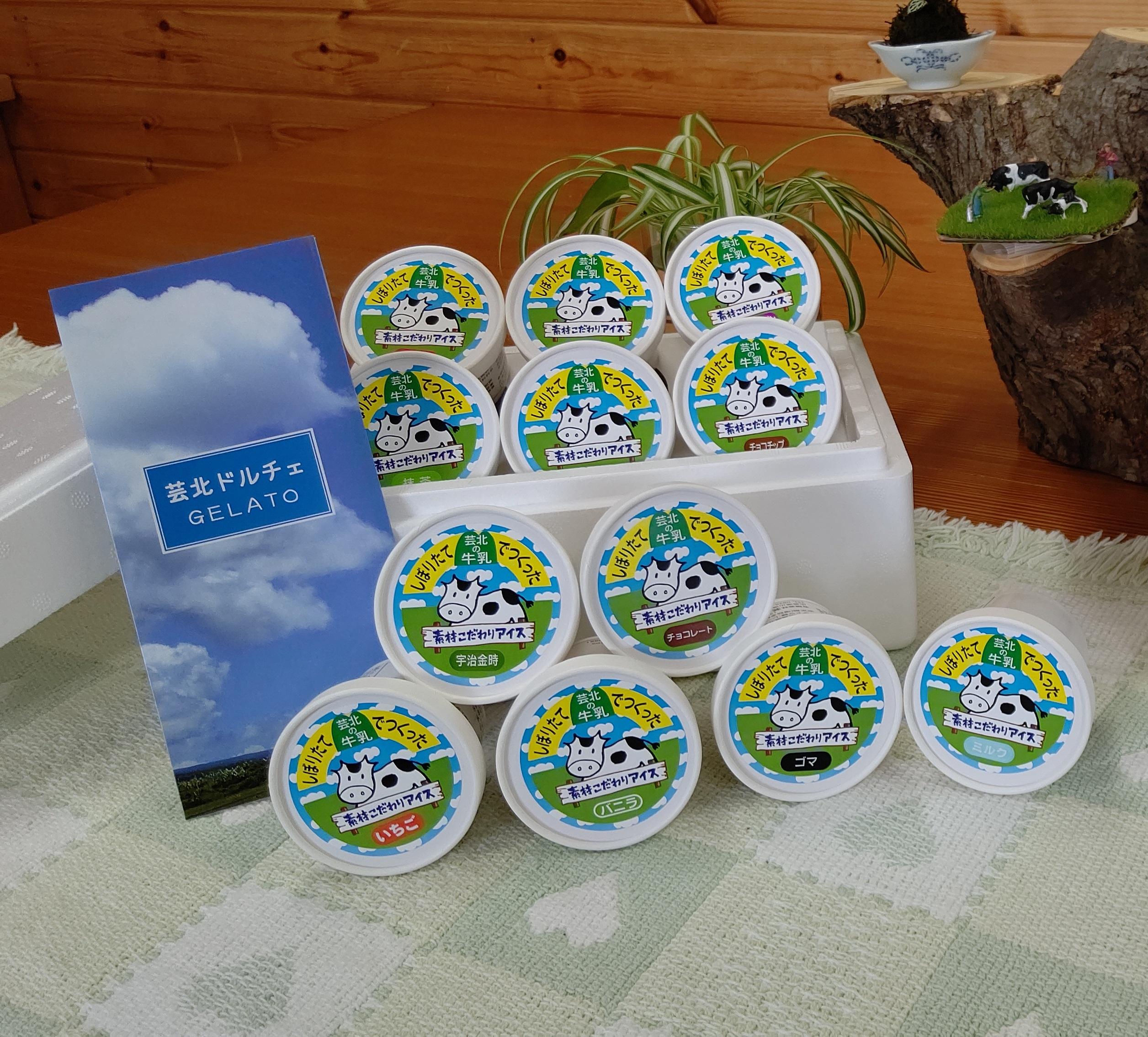 芸北ドルチェ アイスクリーム 12種食べ比べセット (130ml×12個)