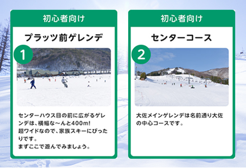 スキー場リフト券 芸北高原大佐スキー場 1日券 大人1名 広島 天然雪の幅広ゲレンデ