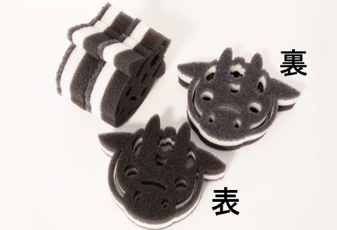 スポンジ キッチン 4個 ウレタン 花田舞太郎 ゆるキャラ