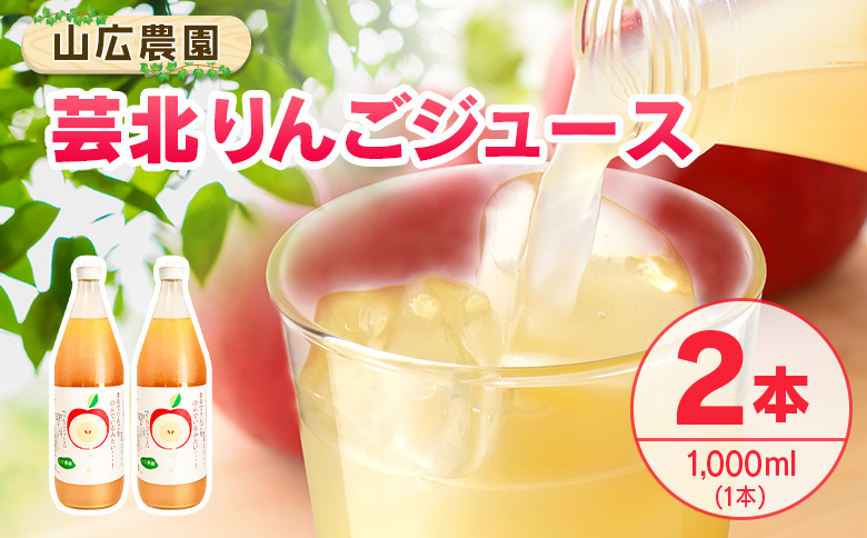 りんごジュース 芸北りんご 山広農園 果汁100% ストレートジュース 1,000ml  2本