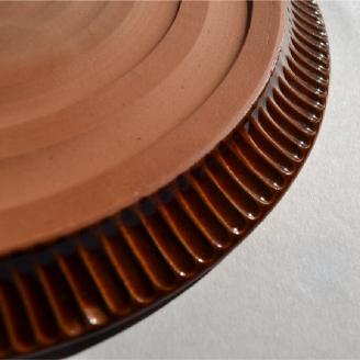 タルト皿 大 キャラメル色 食器 皿 陶芸品 工芸品 木と土calm プレゼント ギフト クリスマス お誕生日 結婚祝い 下関市