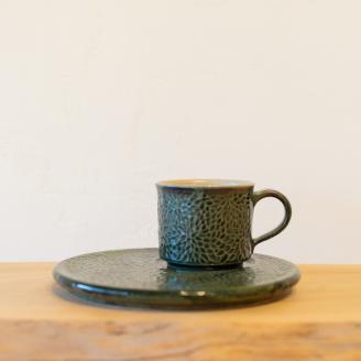 カップ ＆ ソーサー メラメラ 緑色 食器 陶芸品 工芸品 木と土calm プレゼント ギフト クリスマス お誕生日 結婚祝い 下関市