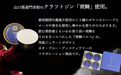 アイスクリーム アイス ジェラート 青舞 オーブ ソルベ ギフト BOX 1種 4個 セット クラフトジン 使用 酒 季節 おまかせ 下関市 山口