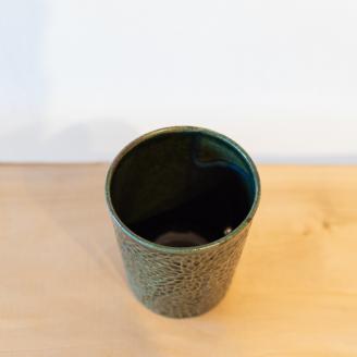 ビアカップ 大 ミドリ色 食器 カップ 陶芸品 工芸品 木と土calm プレゼント ギフト クリスマス お誕生日 結婚祝い 下関市