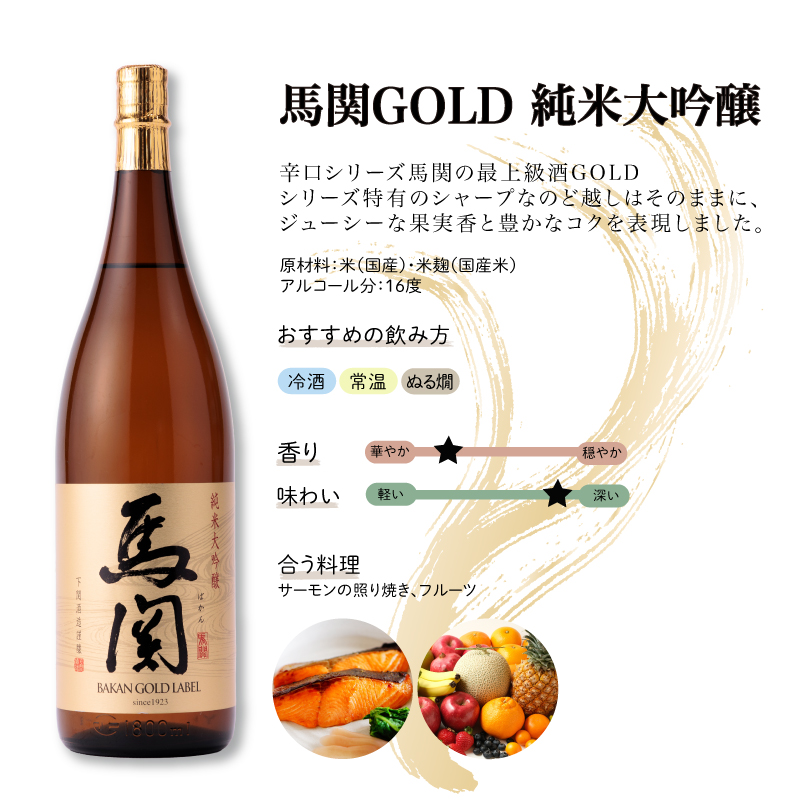 馬関GOLD 純米大吟醸 1.8L