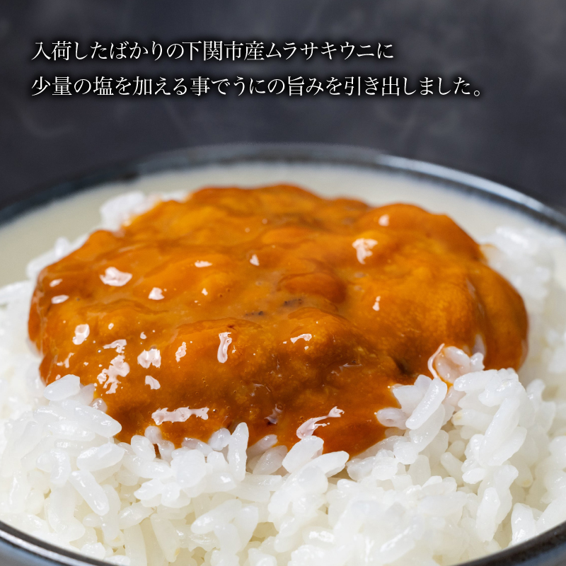 一汐 紫 生 うに ムラサキウニ 計110g 55g×2本 冷凍 瓶 ご飯のおとも 酒の肴 下関 山口