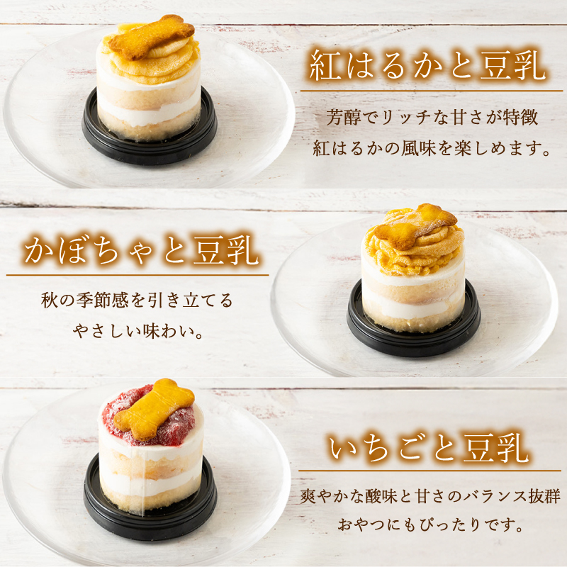 わんちゃん用豆乳ケーキ 6個 セット 3種 各2個 冷凍 スイーツ