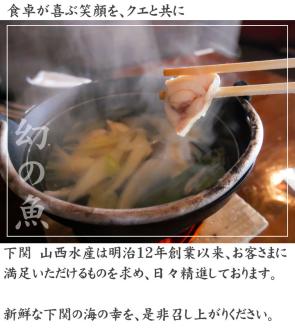 山口県下関産 天然クエ鍋セット3-4人前(450g) 冷凍 海鮮鍋 高級魚 魚介 九絵