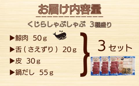 【下関】鯨 しゃぶしゃぶ 3種盛り セット【山賀】 くじら クジラ