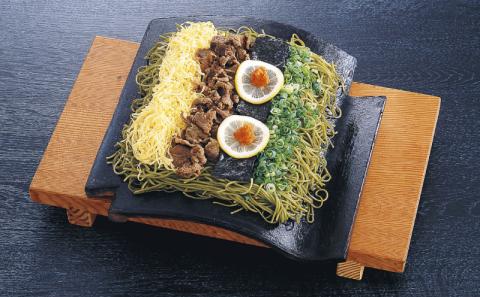 お多福の瓦そば 2～3人前 3個セット 計600g 茶そば 蕎麦 下関 名物 人気 山口