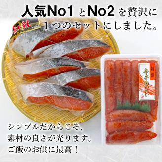 【明太子発祥の地・下関】辛子明太子＆紅鮭セット（松）