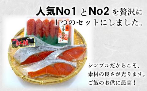 【明太子発祥の地・下関】辛子明太子＆紅鮭セット（竹）