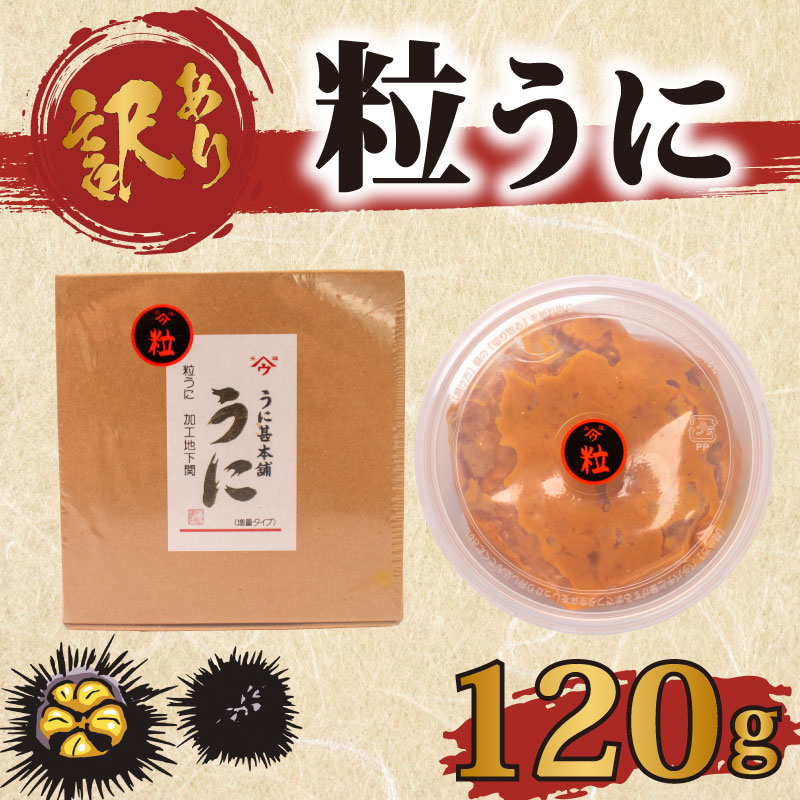 訳あり 大容量 粒ウニ 120g 下関 山口 うに 雲丹