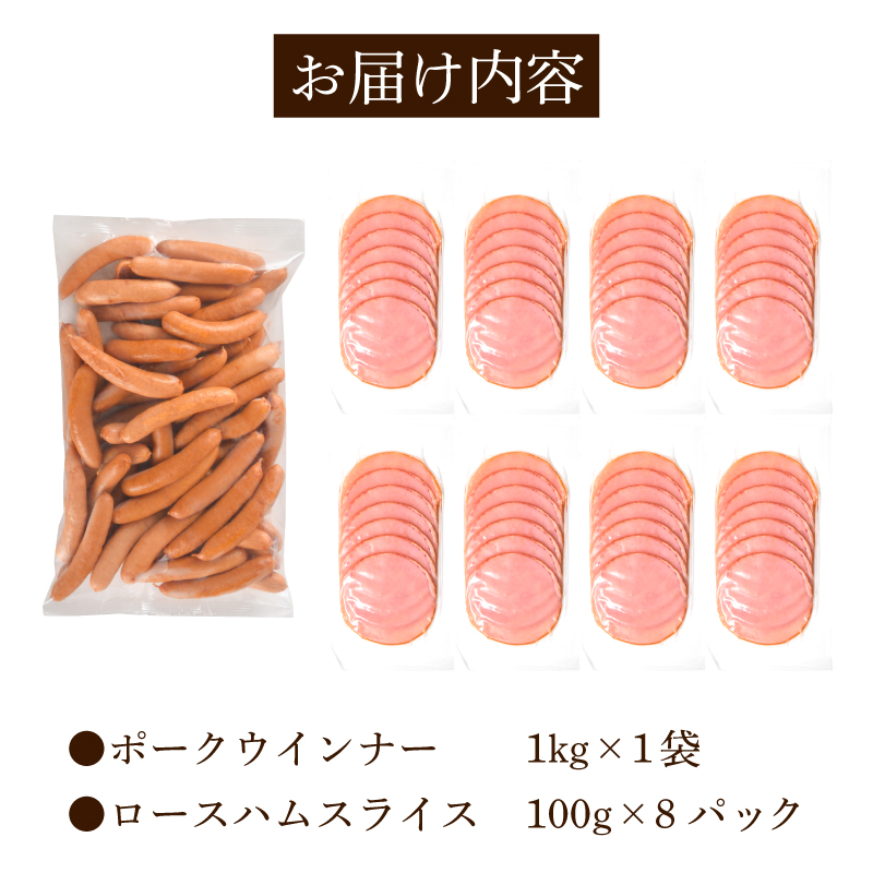訳あり ウインナー ロースハム 1.8kg セット 冷凍