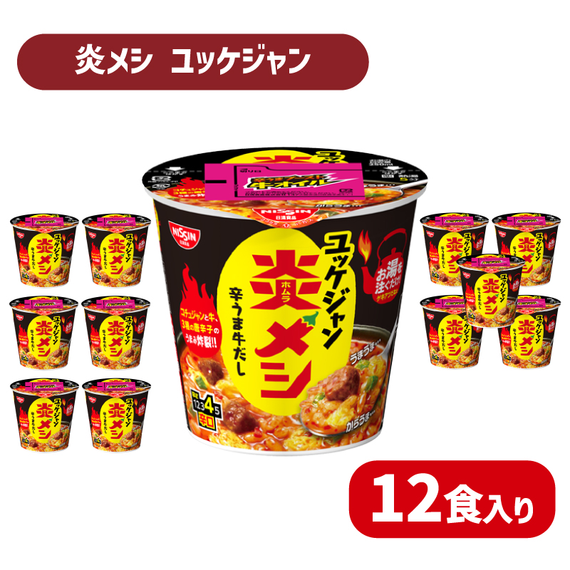 日清 炎メシ ユッケジャン 12食 インスタント 即席 下関 山口 ユッケジャン