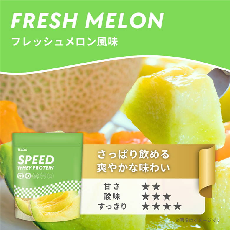 【 5営業日以内発送 】ホエイ プロテイン 1kg メロン風味 ウェルニ メロン風味