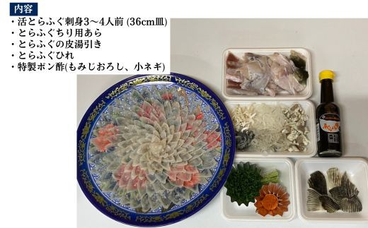 【北海道・東北・沖縄・離島配送不可／着日指定必須】2025年11月以降発送 活とらふぐ刺身 3～4人前 ふぐ 刺身 ふぐ刺し フグ トラフグ