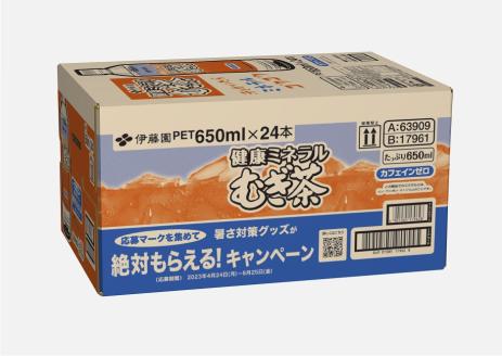 D227 伊藤園　健康ミネラルむぎ茶650ml 24本(1ケース)