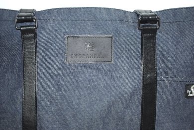 C044 匠山泊「Re維新」革とデニムのコンビトートバッグ