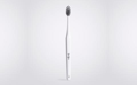 E032 guguペンタゴン備長炭極細毛ハブラシホワイト6本セット