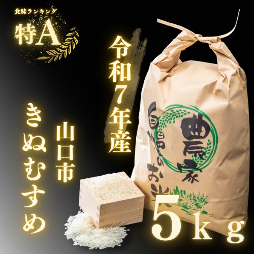 D395 農家直送！山口市産新米「きぬむすめ」精米5kg