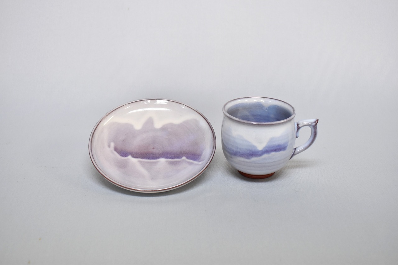 萩焼 萩むらさきコーヒーカップ(丸)｜HG000106