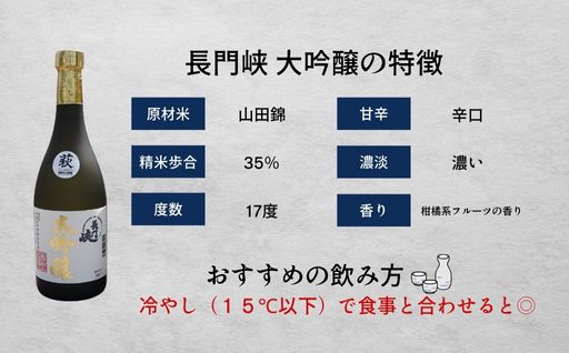大吟醸 セット 720ml×2 日本酒 長門峡 お酒 酒 アルコール｜HG000120