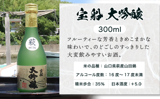日本酒 飲み比べ ☆萩の地酒☆ 「宝船」 300ml 5本 のみくらべセット｜HG001066