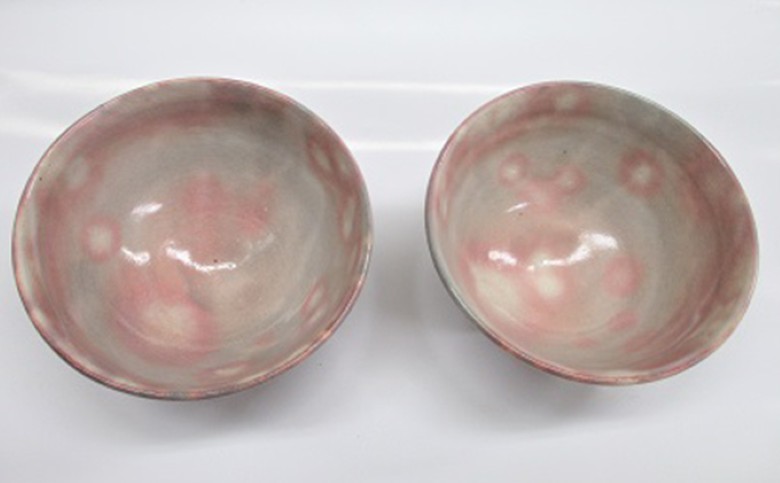 萩焼 8代佳炎作　ペア化粧飯茶碗｜HG000020