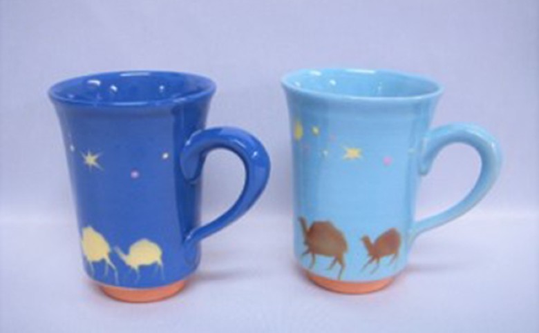 萩焼 シルクロードペアマグカップ｜HG000087